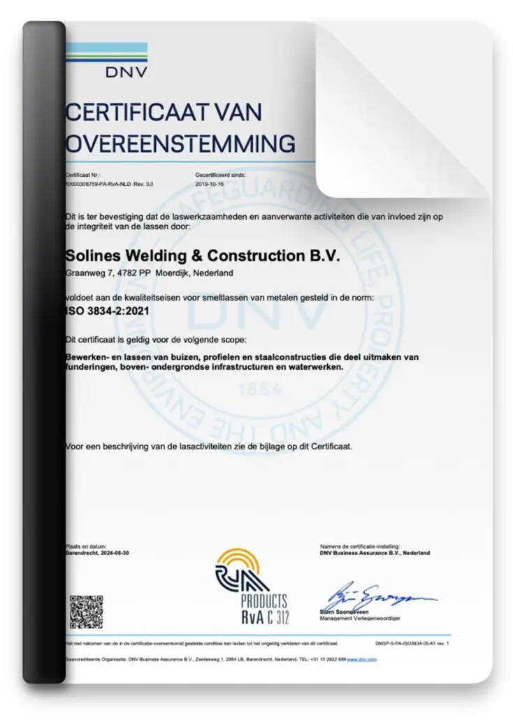 Certificaat ISO 3834-2 Rev 3 - Nederlands