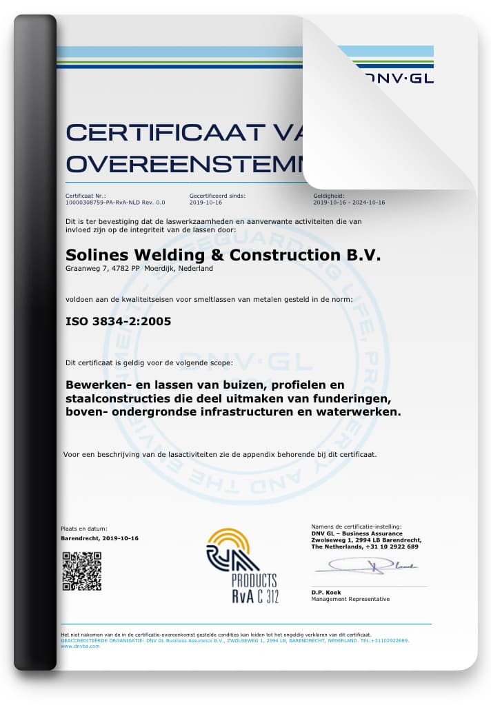 Certificaat ISO 3834 NLD